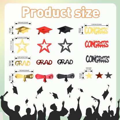 Gold and Black Graduation Confetti 2026, 1000 Pcs Congrats Grad Confetti Class of 2026 Party Table Centerpiece for 2026 Graduation Party Decorations