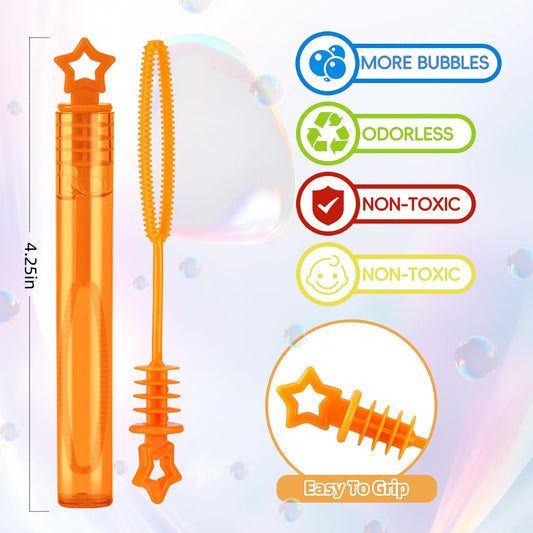 Mini Bubble Wands, 32 Pcs Bubble Wands Bulk in 8 Colors, Bubble Party Favors for Kids, Children's Bubble Party Gifts, Summer Toys, Indoor and Outdoor Activities, Themed Birthdays, Girls and Boys