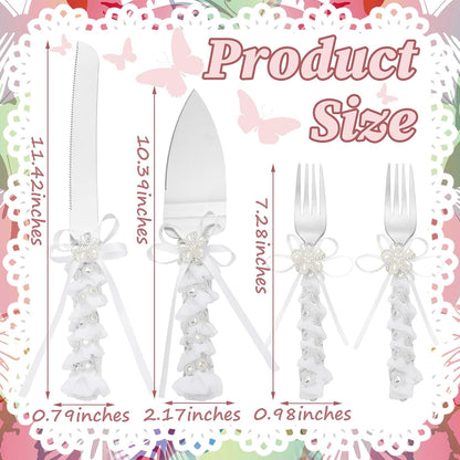 Wedding Cake Knife and Server Set Lace Rustic Handle Cake Cutting Set Pie Dessert Servers for Weddings Anniversaries Bridal Shower Couples Engagement Gifts
