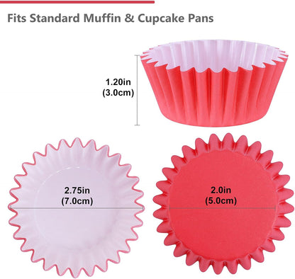 Caperci Heavy Duty Standard White Cupcake Liners 150 Counts - Grease-Resistant Paper Muffin Baking Cups, Odorless, No Muffin Pan Needed, Easily Peels (White)