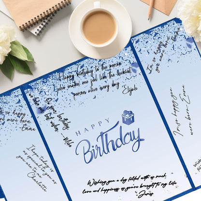Crenics Black and White Birthday Decorations Women Men, Creative Birthday Guest Signature Book Alternative 18" x 12", Great Party Gifts for Girls or Boys