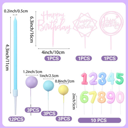 Yerliker 34 Pcs Happy Birthday Cake Toppers Decorations Birthday Candles DIY Cake Decor for Men Women Wedding Anniversary(Gold)
