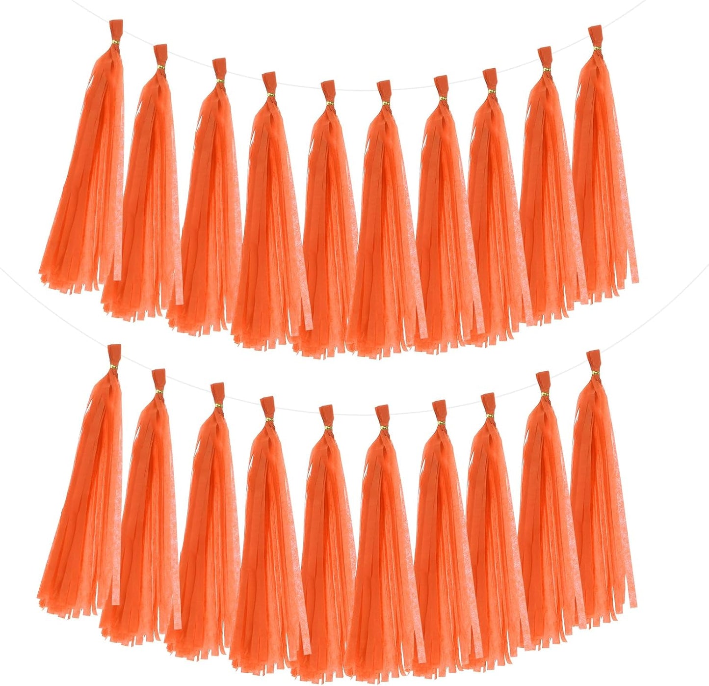 MECCANIXITY 20Pcs Tassel Garland Banner Tissue Paper for Streamers Party Decorations, Valentine's Day Birthday Decor for Women with Rope and Tie Wire (Pink, 14.6Inch)
