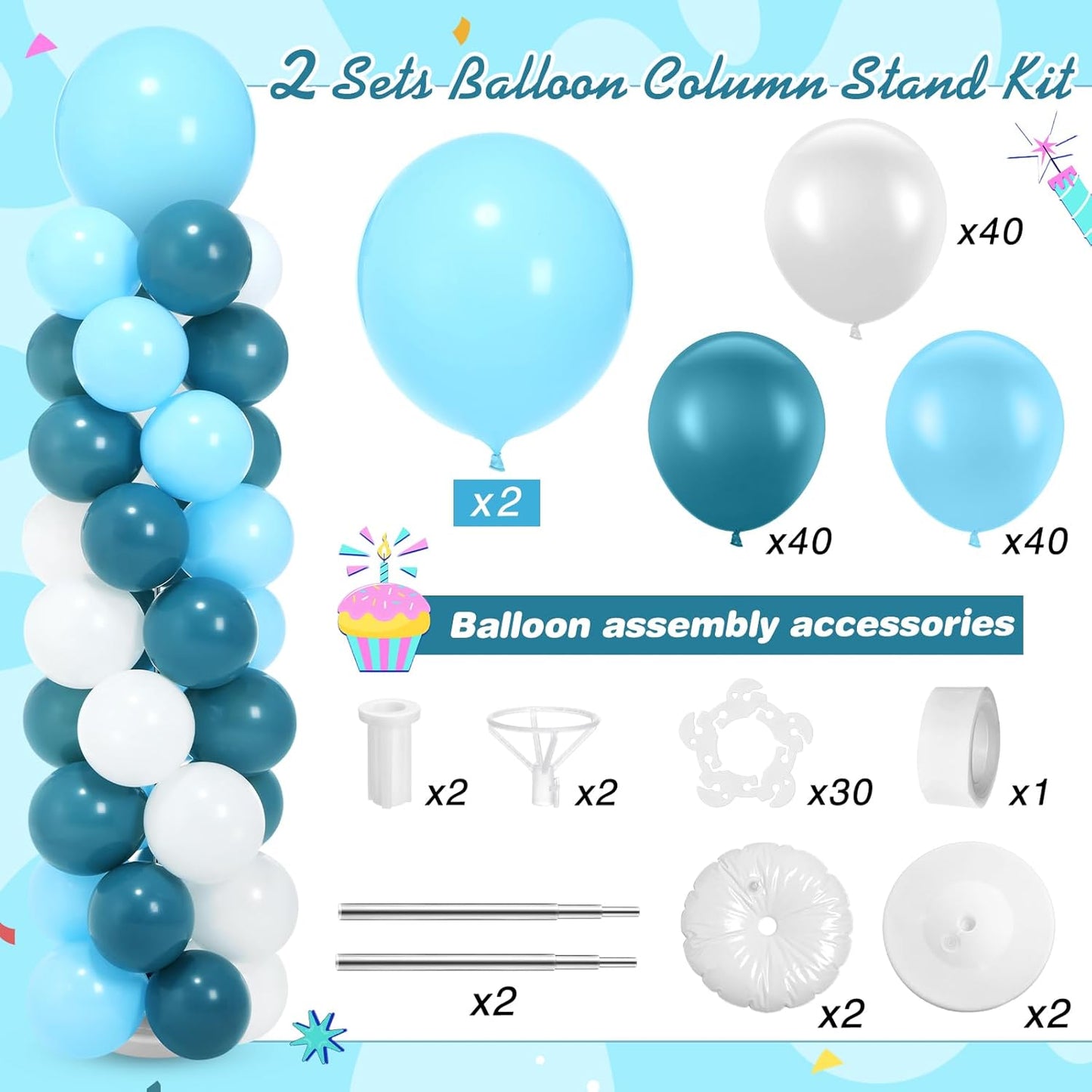 Jenaai 2 Sets 163 Pcs Pink Metallic Rose Gold Balloons Column Stand Kit Bridal Party Latex Balloons Adjustable Tower Stand for Graduation Bridal Shower Wedding Engagement Mothers Day Birthday Decor