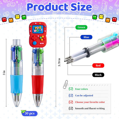 CZWZ 20Pcs Mini Multicolor Pens in One 4-in-1 Cute Pens Bulk for Kids, Fun Kawaii Ballpoint Pens for Birthdays and Children's Party Favors Gifts Teacher School Supplies