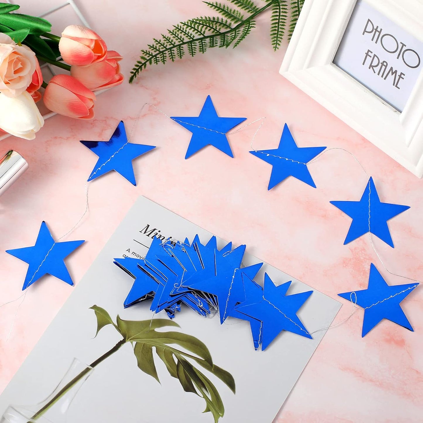 Patelai Glitter Star Garland Banner 2026 Graduation Decor 130 Feet Star Hanging Banner Twinkle Backdrop for Party Birthday Classroom Wedding Supplies(Gold)