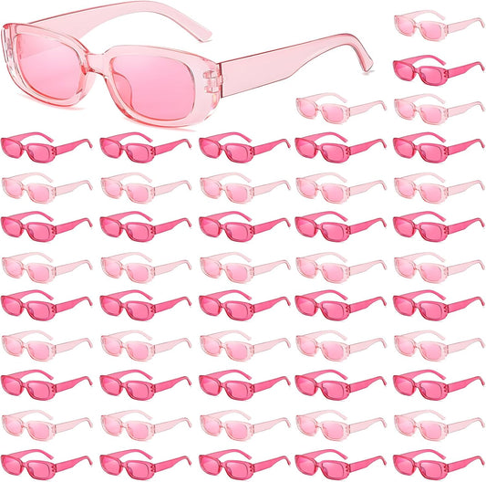 50/100 Pack Rectangle Sunglasses Bulk for Adult Retro Cheap 90s Y2K Small Glasses UV400 Protection