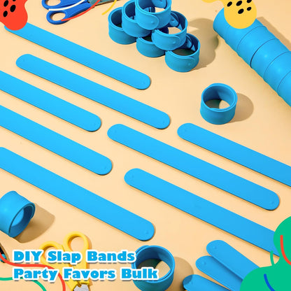 Vinsot 30 Pcs Silicone Slap Bracelets Gift for Kids DIY Slap Bands Party Favor Soft Blank Snap Wristbands Bulk for School Craft Project Painting Classroom Prizes Birthday Wedding