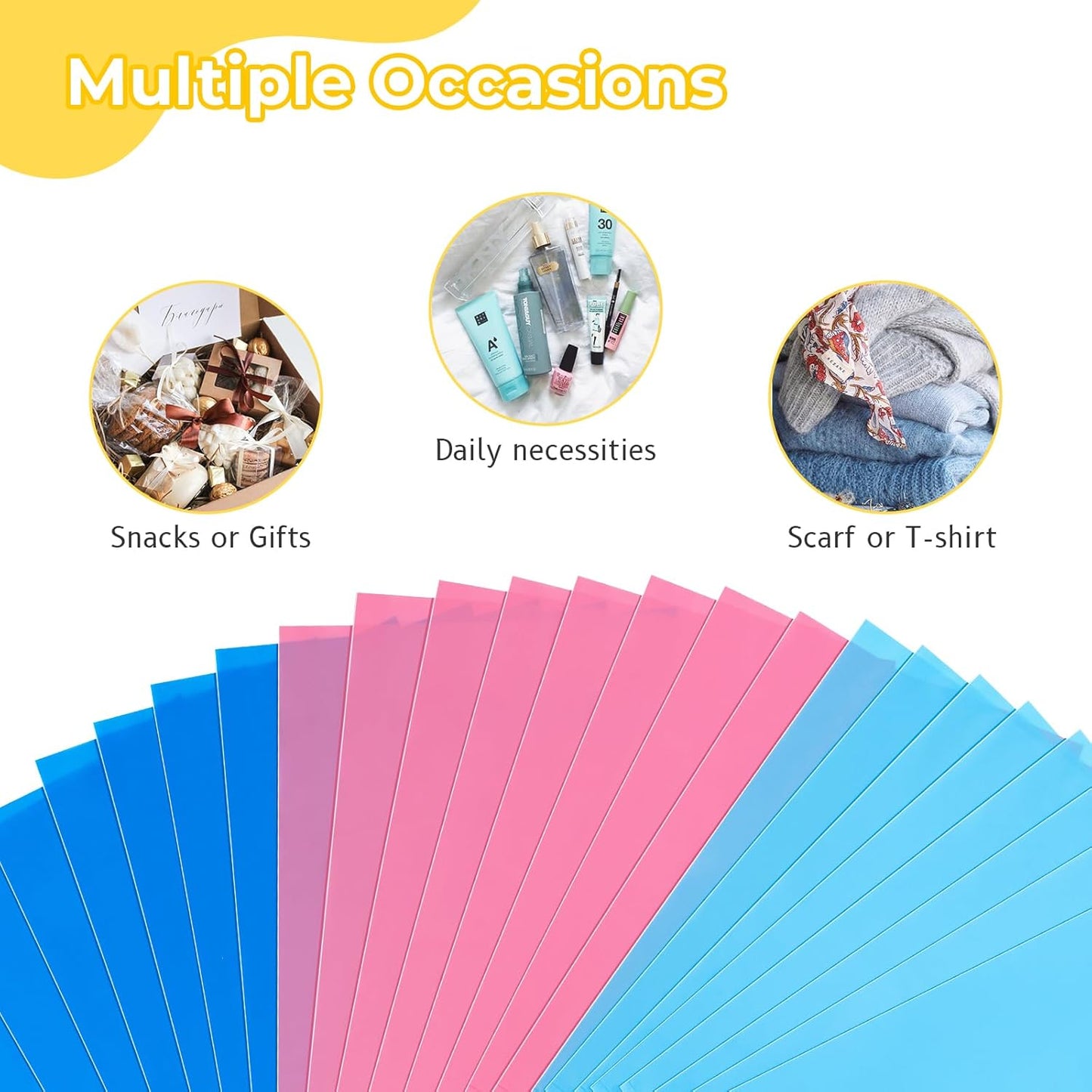Umikk 100 Pcs Small Plastic Gift Bags, 6"x8" Party Bags for Kids Birthday, Small Plastic Bags with Handles, Party Favor Bags for Easter, Christmas, Valentine's, Craft Show, Wedding, 10 Color