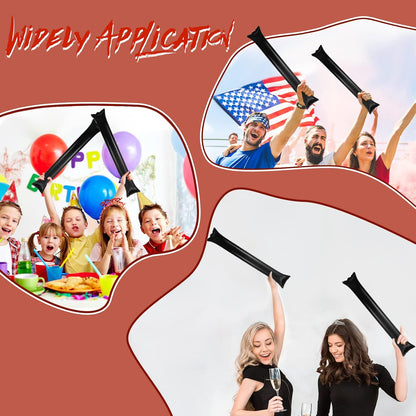 Civaner 48 Pcs Thunder Stick Team Spirit Boom Stick Cheering Accessories Cheerleading Spirit Noise Maker Plastic Clapper Inflatable Noise Maker Sports Supply(Orange)