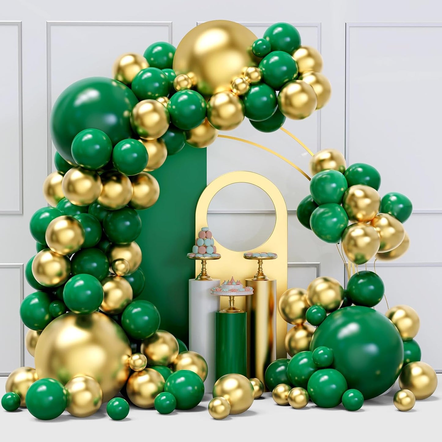 Black and Gold Balloons Garland Arch Kit, 134pcs Black and Metallic Gold Balloons with Different Size for 2026 Graduation Decorations, New Year, Birthday, Anniversary Party Decorations
