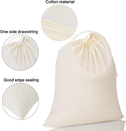 Tatuo 50 Pieces 4 x 6 Inches Muslin Cotton Drawstring Bags Canvas Linen Sachet Bag Reusable Empty Gift Pouch for Party Home Supplies