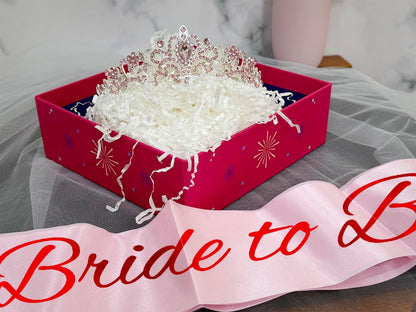 JETKONG 3 Pcs Bachelorette Party Decorations Bridal Shower Crown, Bride to Be Sash&Veil for Women Bachelorette Party Gifts, Bachelorette Party Supplies, Gifts, Favors (Rose Gold)