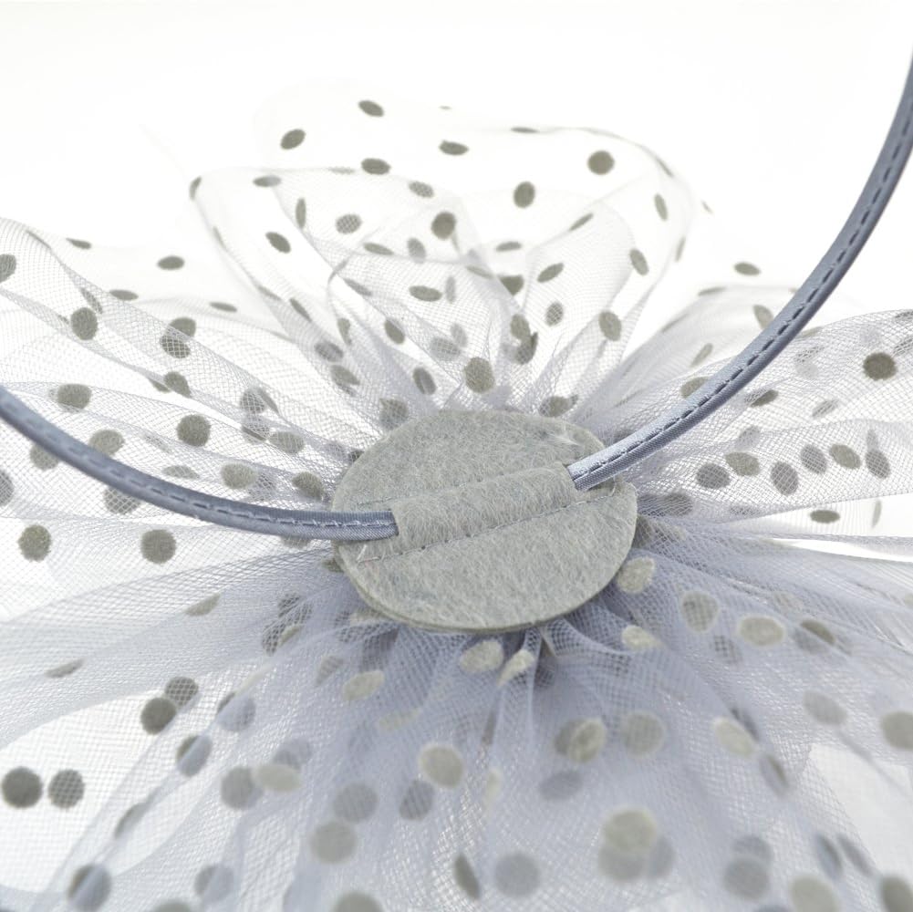 DRESHOW Fascinators Hat Flower Mesh Ribbons Feathers on a Headband and a Clip Tea Party Headwear for Girls and Women - Colors A