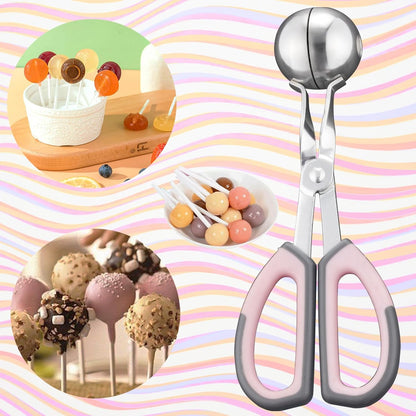 Lollipop Cake Pop Treat Bag Kit, Including 100Pcs Cake Pop Sticks, 100Pcs Parcel Bags, 100Pcs Twist Ties and 1 Cake Pop Mold, Cake Pop Maker Tools for Lollipops, Candies, Chocolates, Cookies