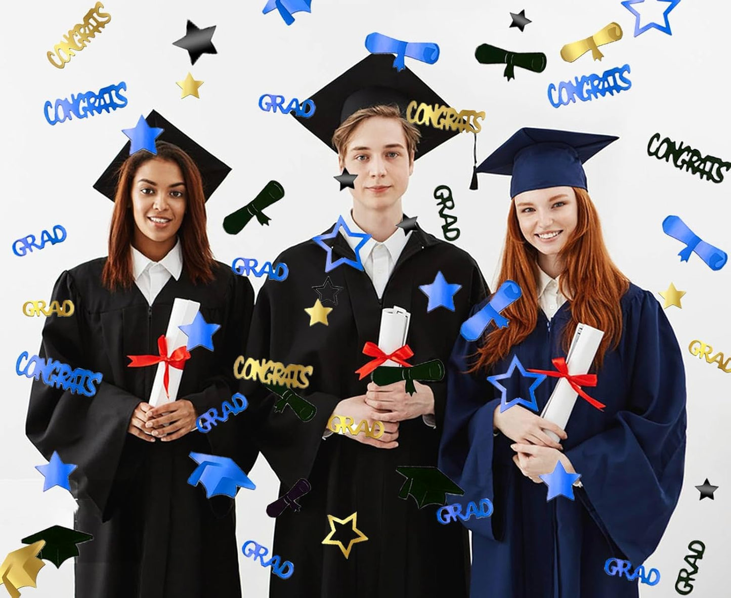 Gold and Black Graduation Confetti 2026, 1000 Pcs Congrats Grad Confetti Class of 2026 Party Table Centerpiece for 2026 Graduation Party Decorations