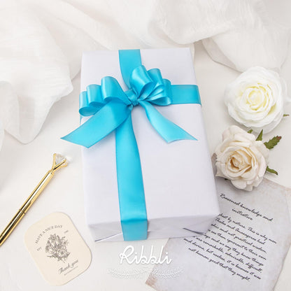 Ribbli Double Faced White Satin Ribbon,3/8” x Continuous 25 Yards,Fabric Ribbon use for Bows Bouquet,Gift Wrapping,Floral Arrangement