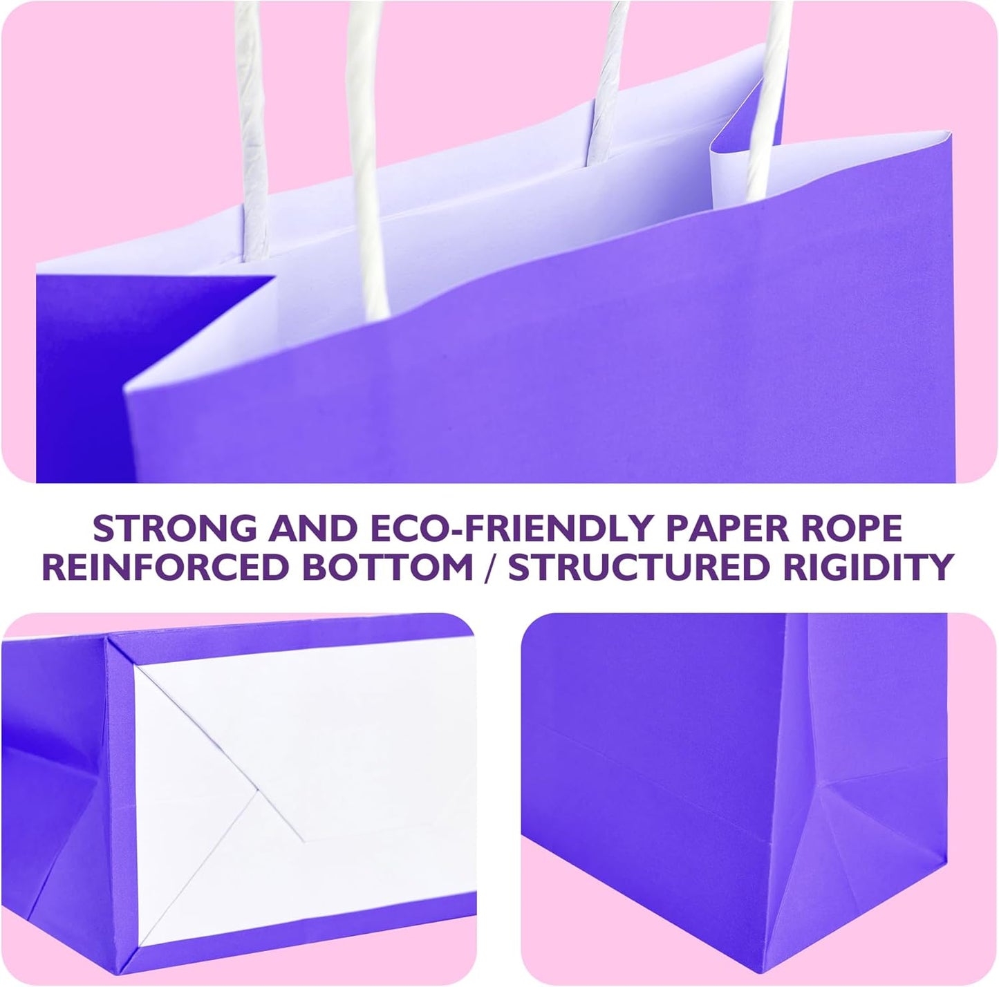32 Pack Paper Gift Bags with Handles, 5.8"×3.2"×8.25" Party Favor Bags, Gift Bags, Small Gift Bags with Handles, Party Bags, Small Goodie Bags Bulk for Birthday, Crafts, Wedding, Party Supplies (8 Colors)