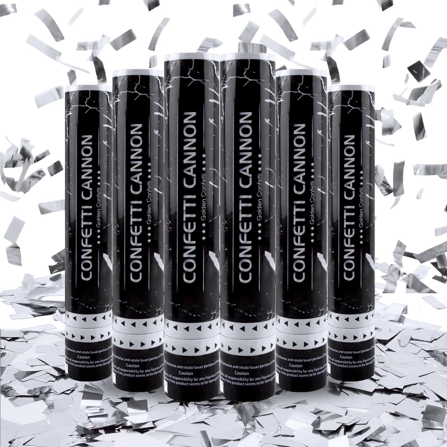 6 Pack Rose Gold Confetti Poppers, 12 Inch Confetti Cannon Party Poppers Shooters for Gender Reveal, Birthday, Wedding, Graduation, Anniversary, Parties, Christmas, New Year's Eve