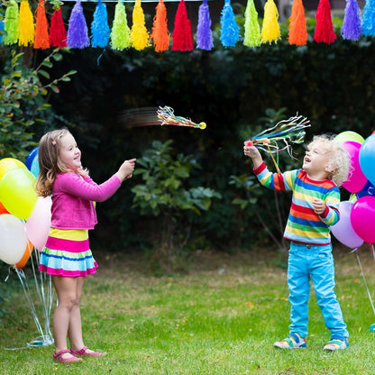 Hungdao 30 Pcs Bouncy Balls Bulk with Colorful Streamers, Large Rubber High Bounce Balls for Kids Party Favors, Piñata Fillers, Goodie Bag Stuffers, Carnival Prizes, Classroom Rewards