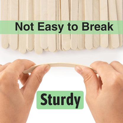 WISYOK 240 Pcs Natural Wood Craft Sticks, Popsicle Sticks, Lolly Sticks for Crafts 4.5 Inch, Ideal for Homeschool Arts and Crafts, Waxing Supplies, Classroom Art Supplies
