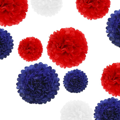 Pastel Tissue Paper Pom Poms Colorful Easter Macaron Kids Birthday Wedding Shower Tissue Flower Hanging Party Supplies(12pcs)