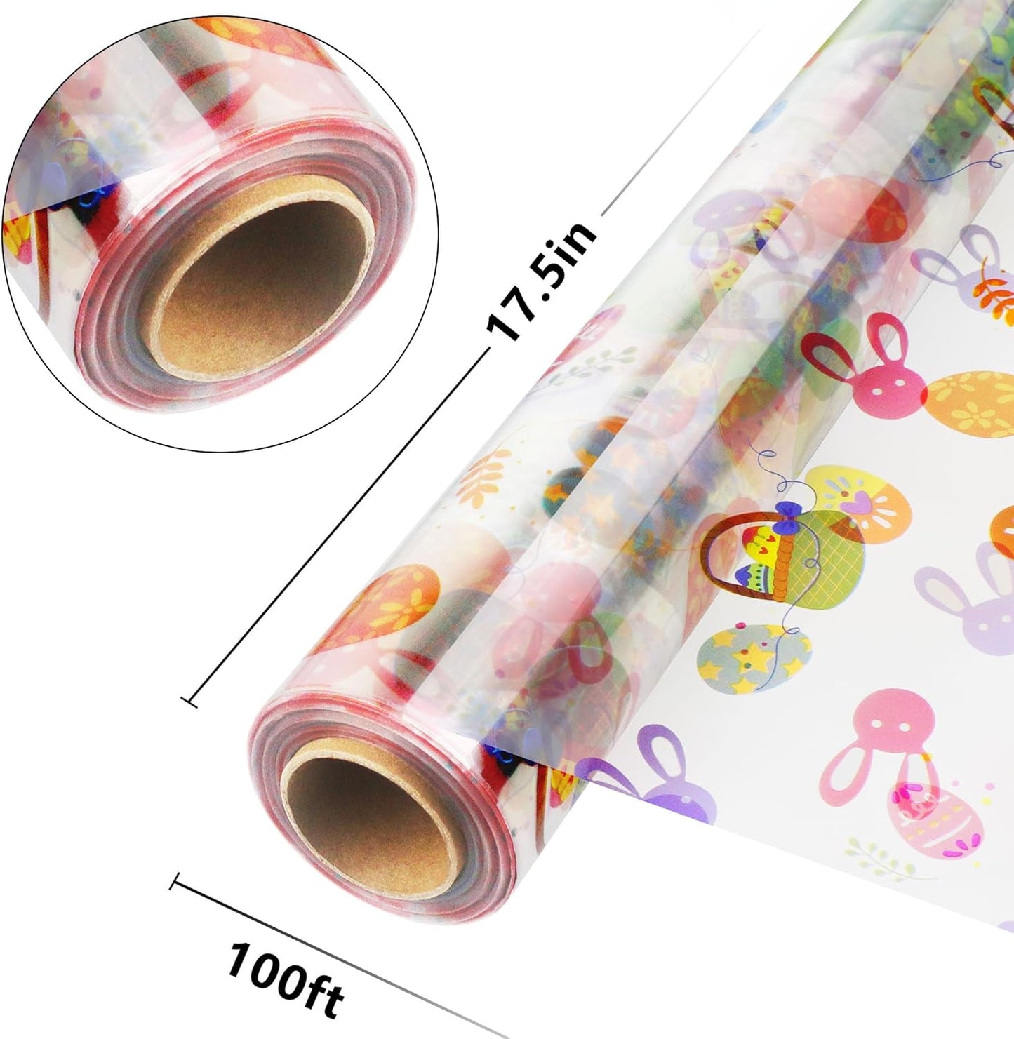 JOYIT 100 ft Clear Cellophane Wrap Roll (31.5 in x 100 ft) - 3 Mil Thicken Cellophane Roll,Cellophane Bags Large,Wrapping Paper for Flower Gift Baskets Wrap (31.5" fold into 16")
