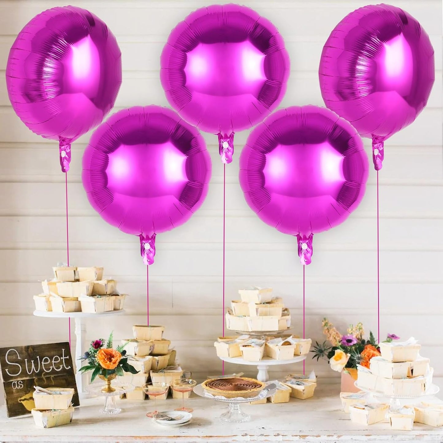 20 Pcs Black Round Shaped Balloons,18 Inch Round Foil Balloon,Giant Round Mylar Balloon Helium Balloons for Birthday Party Baby Shower Wedding Decorations (Black)