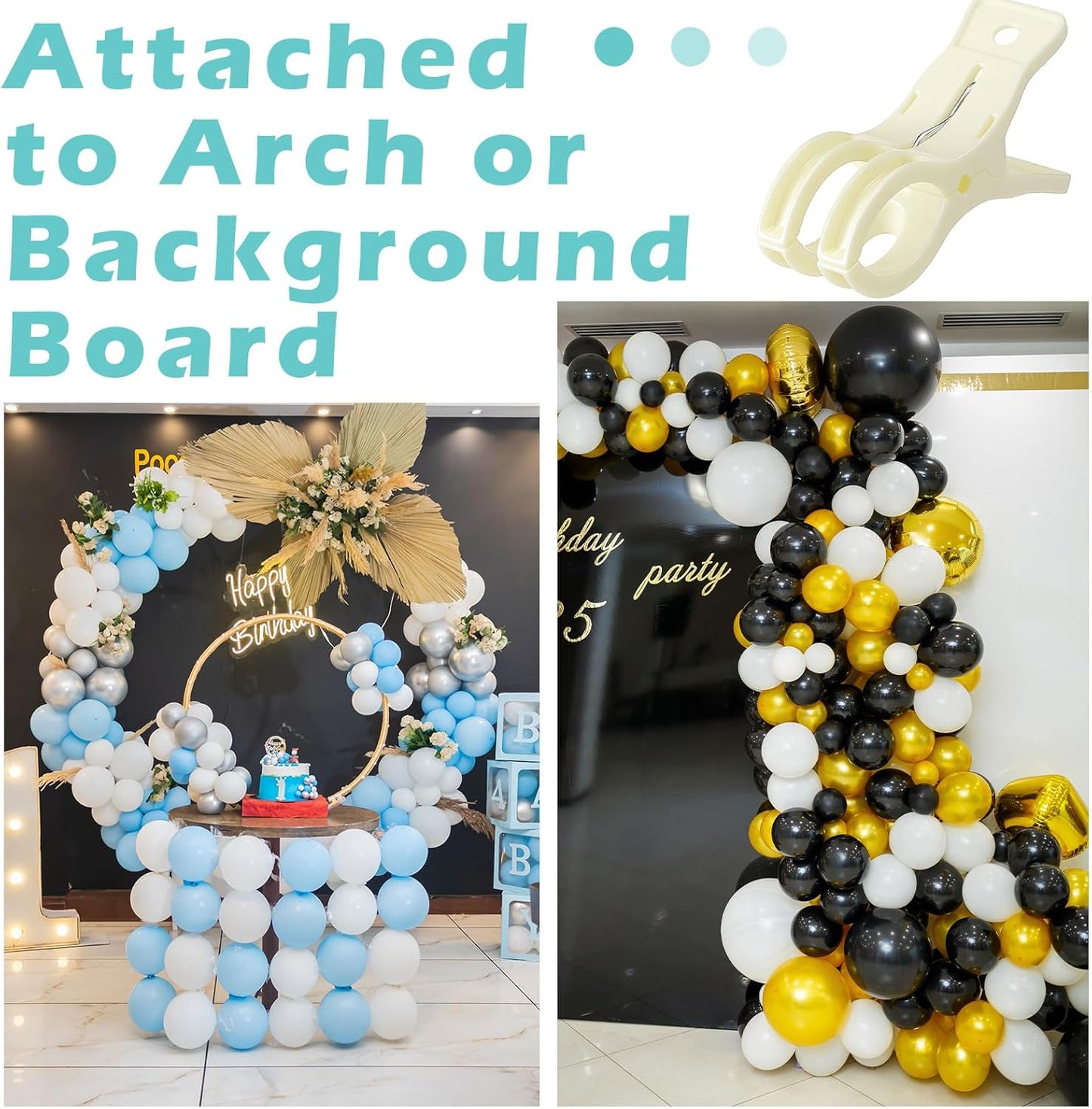 LemonRoad 10 Pack Large Balloon Arch Clips Plastic Transparent Backdrop Spring Clamps 3.5 Inch Heavy Duty Clip for Balloon Arch Kit Birthday Decoration Crafts Woodworking Photography Studios (Clear)
