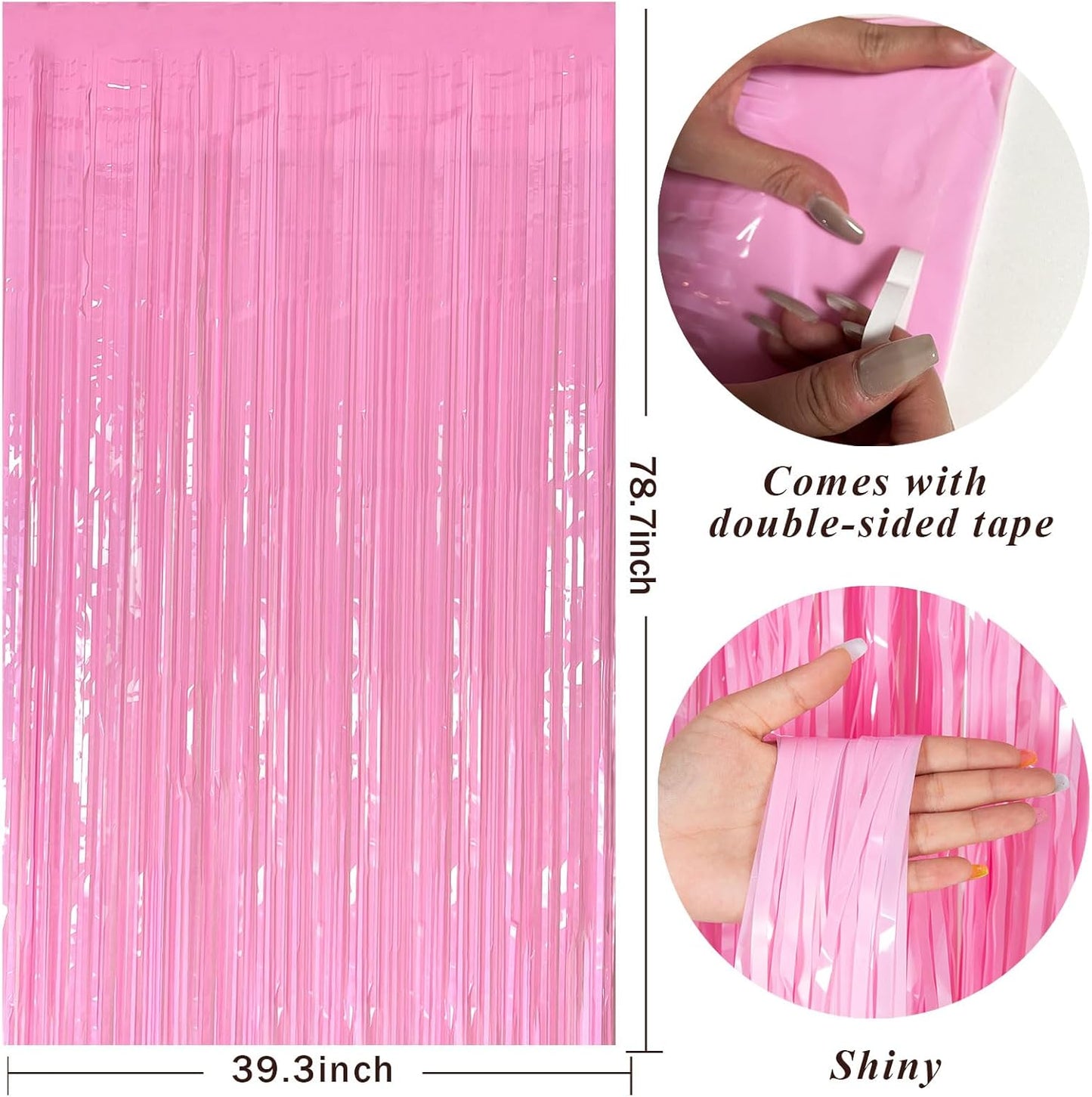Tinsel Foil Fringe Curtains Wavy Backdrop for Parties Sparkle Metallic Wavy Foil Fringe Backdrop Curtain for Party Decorations Photo Booth Props for Birthday Graduation Wedding