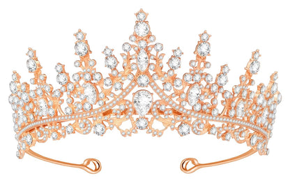 Tiara Crown for Women, Headband Hair Accessories for Birthday Wedding Party Costume Pink