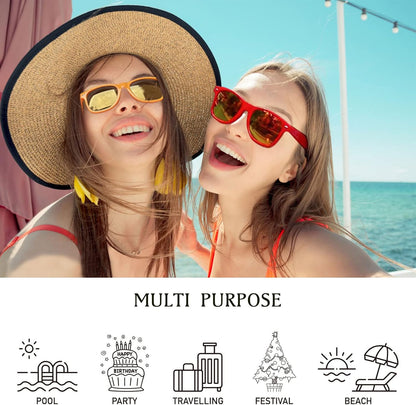 Party Sunglasses Bulk - Adult Retro Plastic Pack of 12 Vintage Sunglasses for Men Women - Party Favors