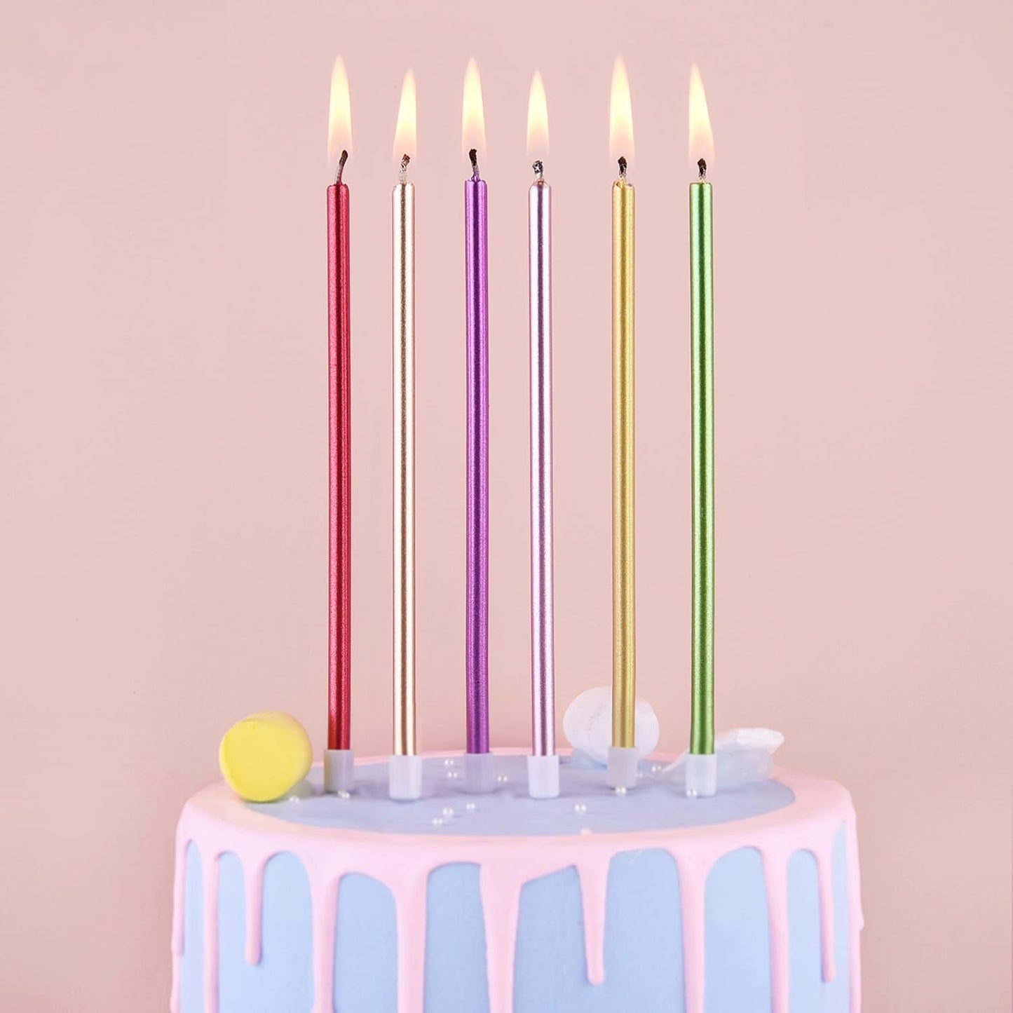 PHD CAKE Champagne Gold Long Thin Metallic Birthday Candles, Cake Candles, Birthday Parties, Wedding Decorations, Party Candles