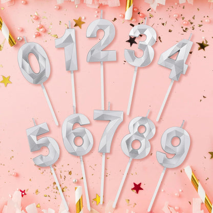 BEAN LIEVE Number Candles 0-9 Set - 10-Pack Diamond-Cut Birthday Candles, Cake Candles - Bulk Cake Decor for 1st-98th Birthdays, Photos, Parties - Kids Women Family Celebrations (Champagne Gold)
