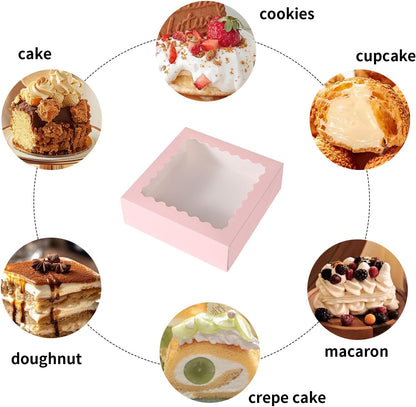 24 pcs12x12x3 Inch Bakery Boxes with Window, White 12 inch Cake Pastry large Pie Cookie Box for Dessert,strawberry,Chocolates Boxes