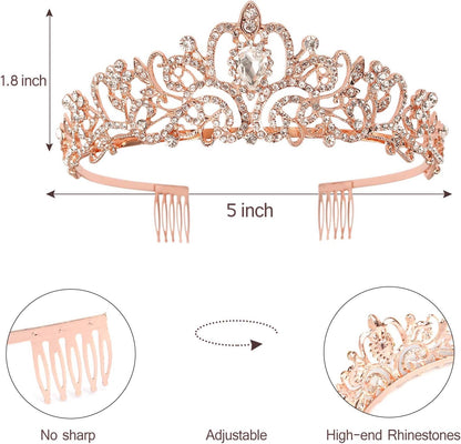 Happy Birthday Queen Tiara Crowns for Women, Red Sash, Party Favors Supplies Gift, 30th Decorations, Stuff Accessories