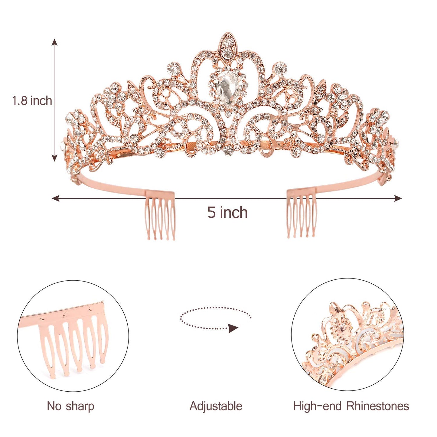 Princess Birthday Tiara - Happy Crown for Girls & Women, Decorative Accessory