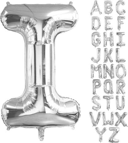 Lovoir 40 Inch Large Silver Letter M Balloons Big Size Jumbo Mylar Foil Helium Balloon for Birthday Party Celebration Decorations Alphabet Silver M