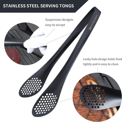 MSY BIGSUNNY 9 inch Buffet Tongs, Set of 2 Stainless Steel Food Serving Tongs