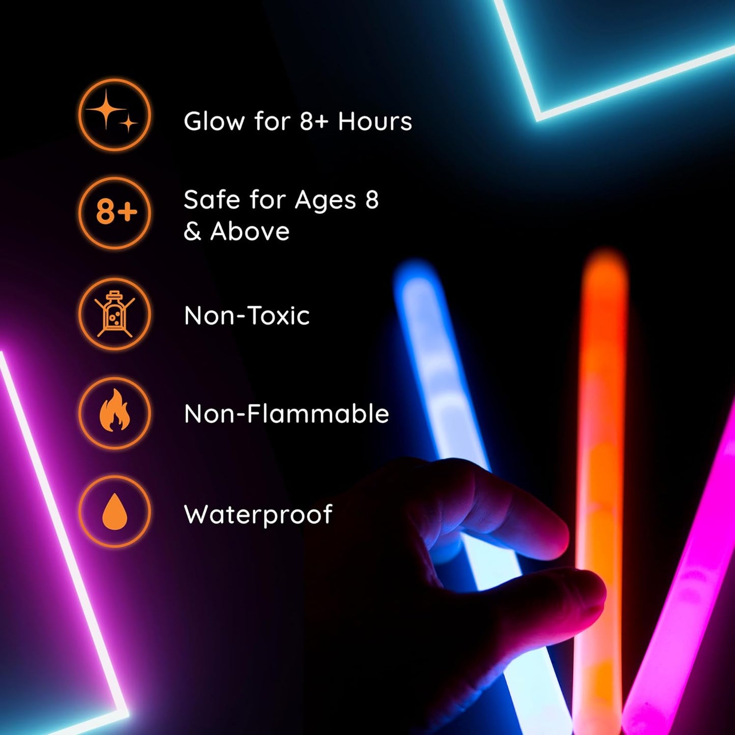 Glow Fever Glow Sticks 50pk Premium Glow In The Dark Light Up with Lanyards, For Party Supplies, Party Favors, Birthday, Halloween, Super Bright, Lasts Up to 12 hrs