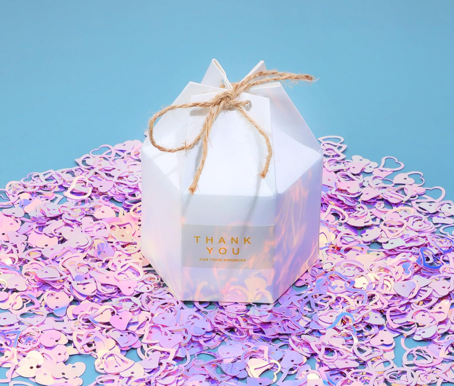 ONLYKXY 1200Pcs Love Heart Shaped Confetti, Table Wedding Decoration, Glitter Confetti for Wedding Party (Silver)