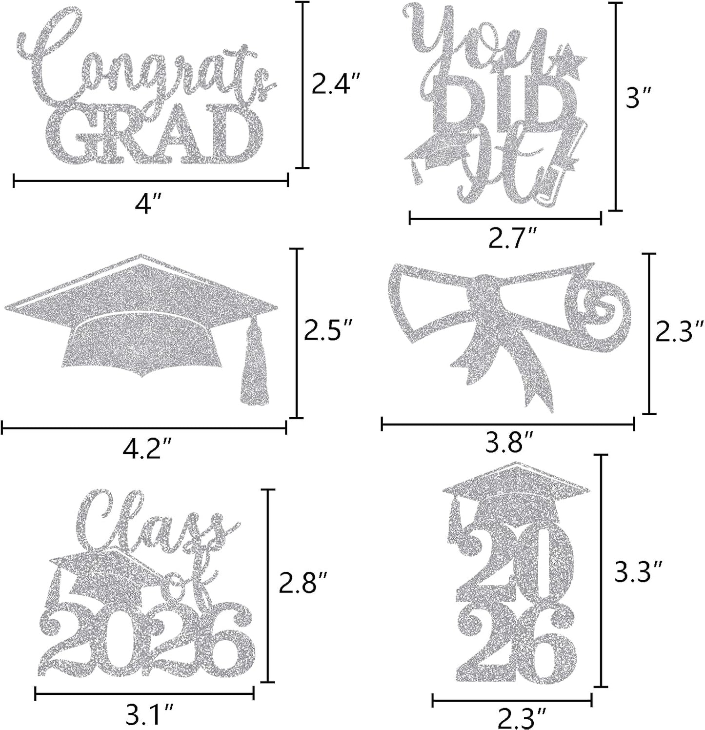 Graduation Centerpiece Sticks 24PCS Glitter Grad Picks Party Table Decor Senior High School College Sign Gold