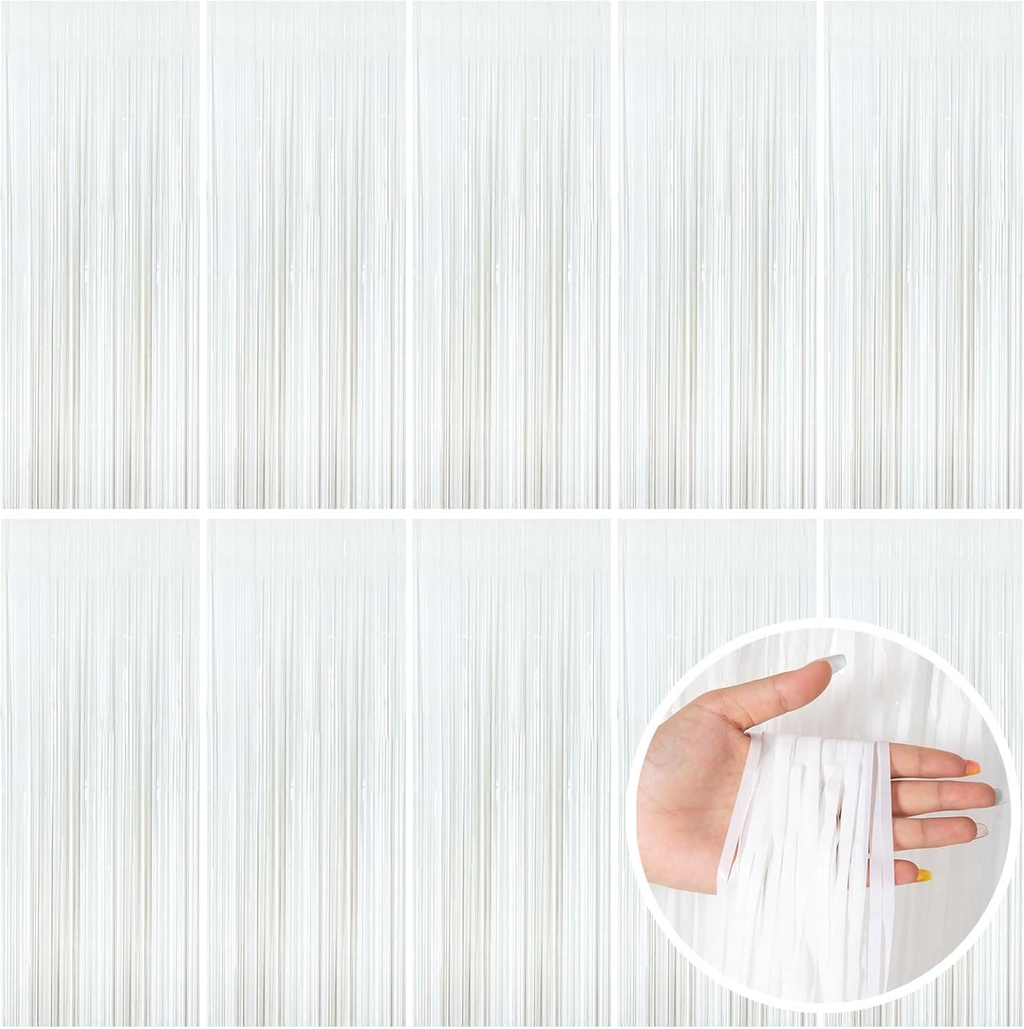 Tinsel Foil Fringe Curtains Wavy Backdrop for Parties Sparkle Metallic Wavy Foil Fringe Backdrop Curtain for Party Decorations Photo Booth Props for Birthday Graduation Wedding