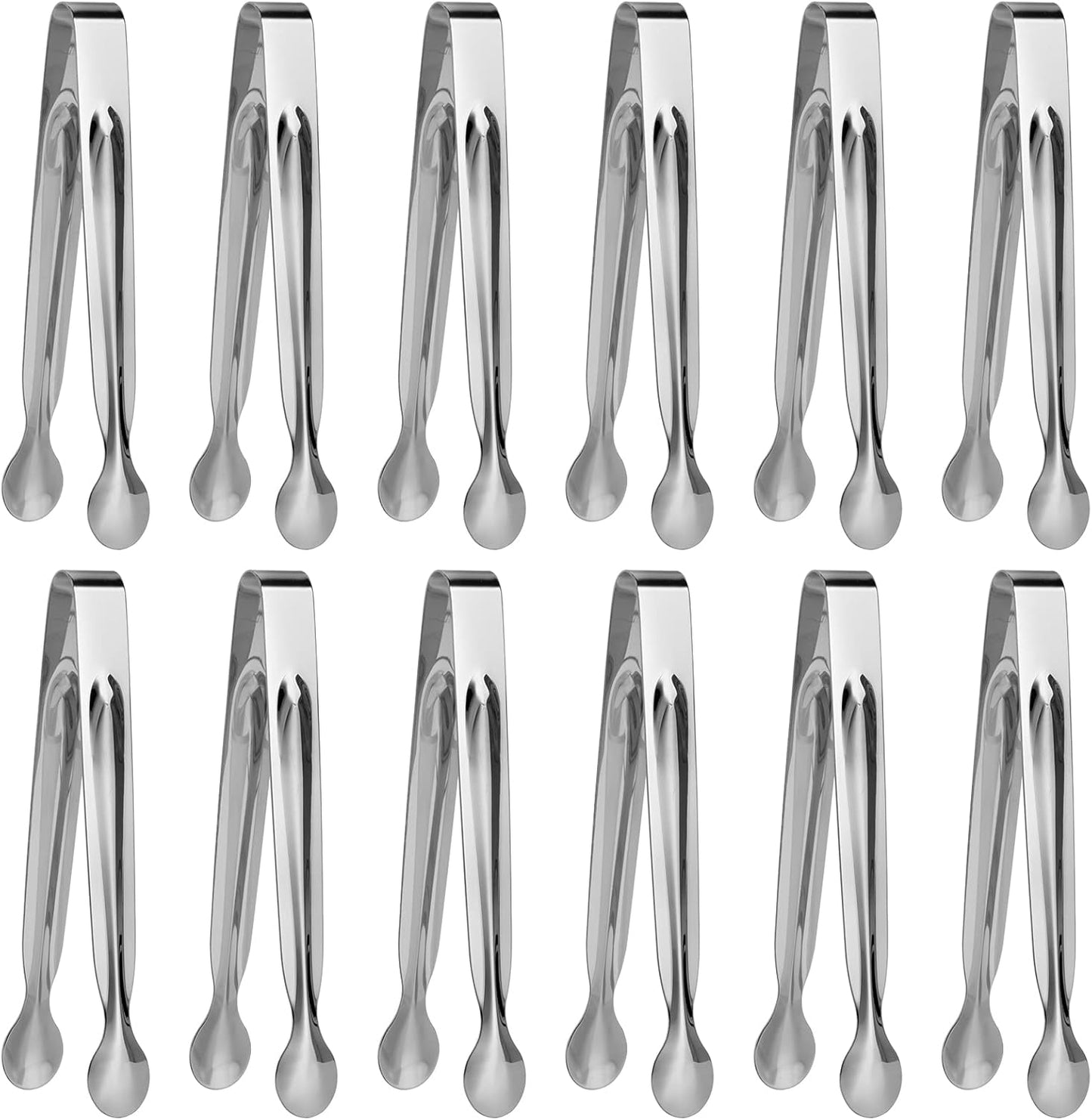 Small Serving Tongs,Ice Tongs,Sugar Tongs,Kitchen Tiny Tongs for Appetizers,12 PCS(6 Inch)