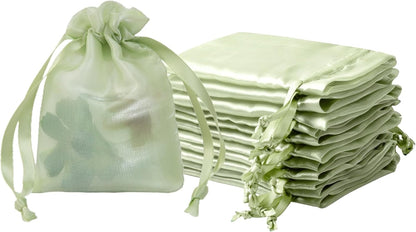 QIANF 20 Pcs Peacock Blue Small Organza Bags 3X4 inch for Wedding Favors with Drawstring, Mini Mesh Gift Bags Jewelry Pouch for Candy Bridal Shower Party Favor Baby Shower Christmas