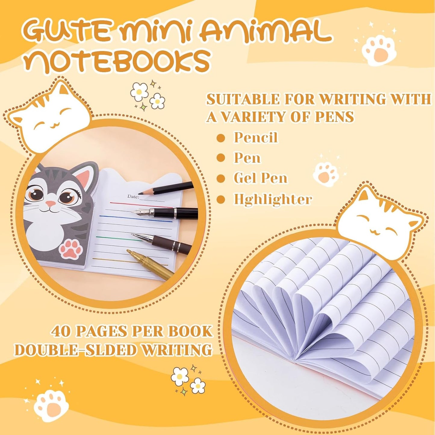 Maxdot 48 Pcs Farm Animals Mini Notebooks Bulk Party Favors Gift Small Cute Pocket Notepads with 20 Sheets, Gifts for Birthday, Back to School Party Classroom Prizes Gift