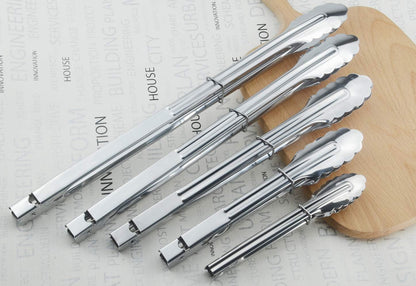 HINMAY Stainless Steel Serving Tongs Grilling Tongs for Cooking Camping Barbecue (12-Inch 3 Pieces)