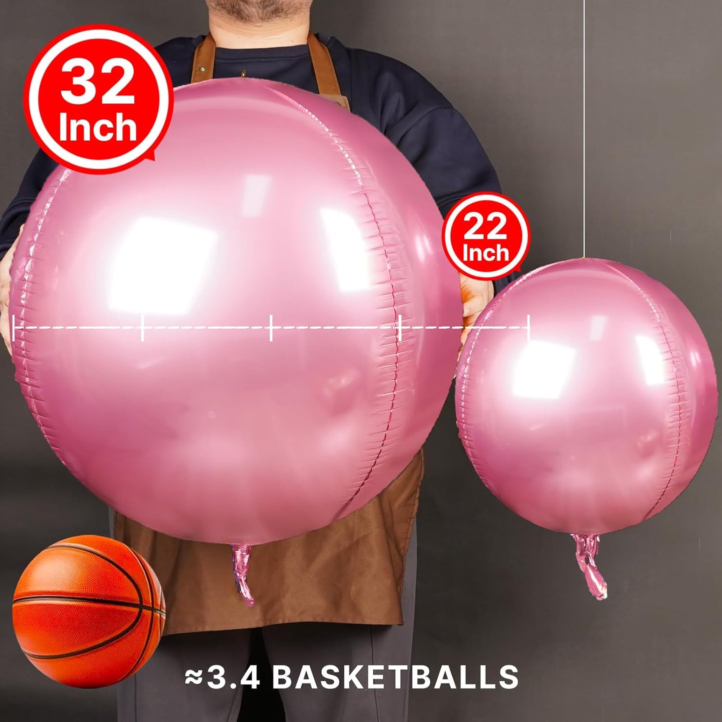 PartyWoo Metallic Gold Foil Balloons 20pcs Different Sizes Pack of 22 15 10 Inch Large Round Foil 4D Inflatable Mirror Ball Mylar Balloons for Graduation Birthday Baby Shower Party Decorations