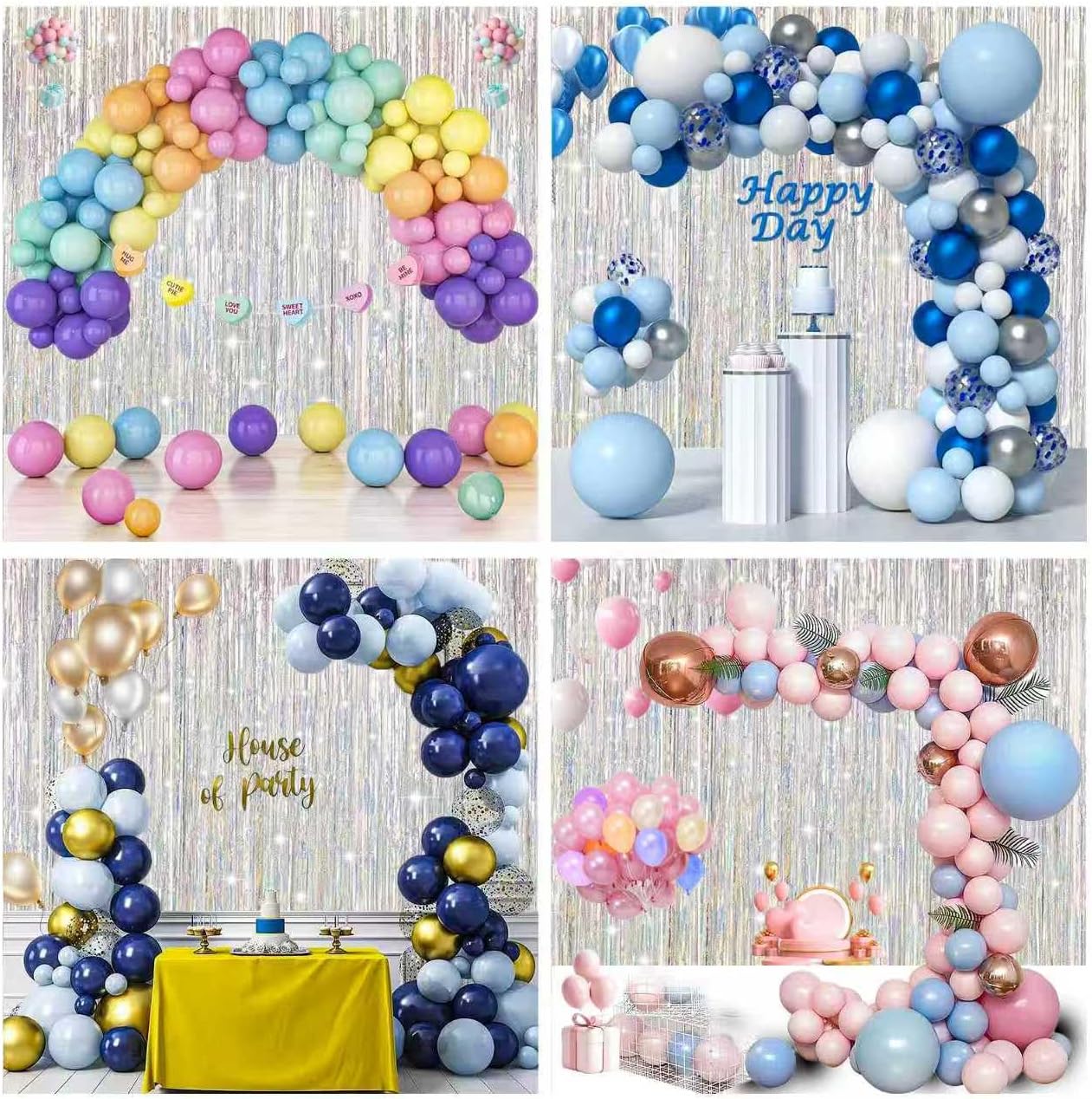 Birthday Party Decorations: 3 Pack 3.3 x 9.9 ft Gold Foil Fringe Curtains Party Supplies, Tinsel Curtain Backdrop for Parties/Birthday/Photo Booth