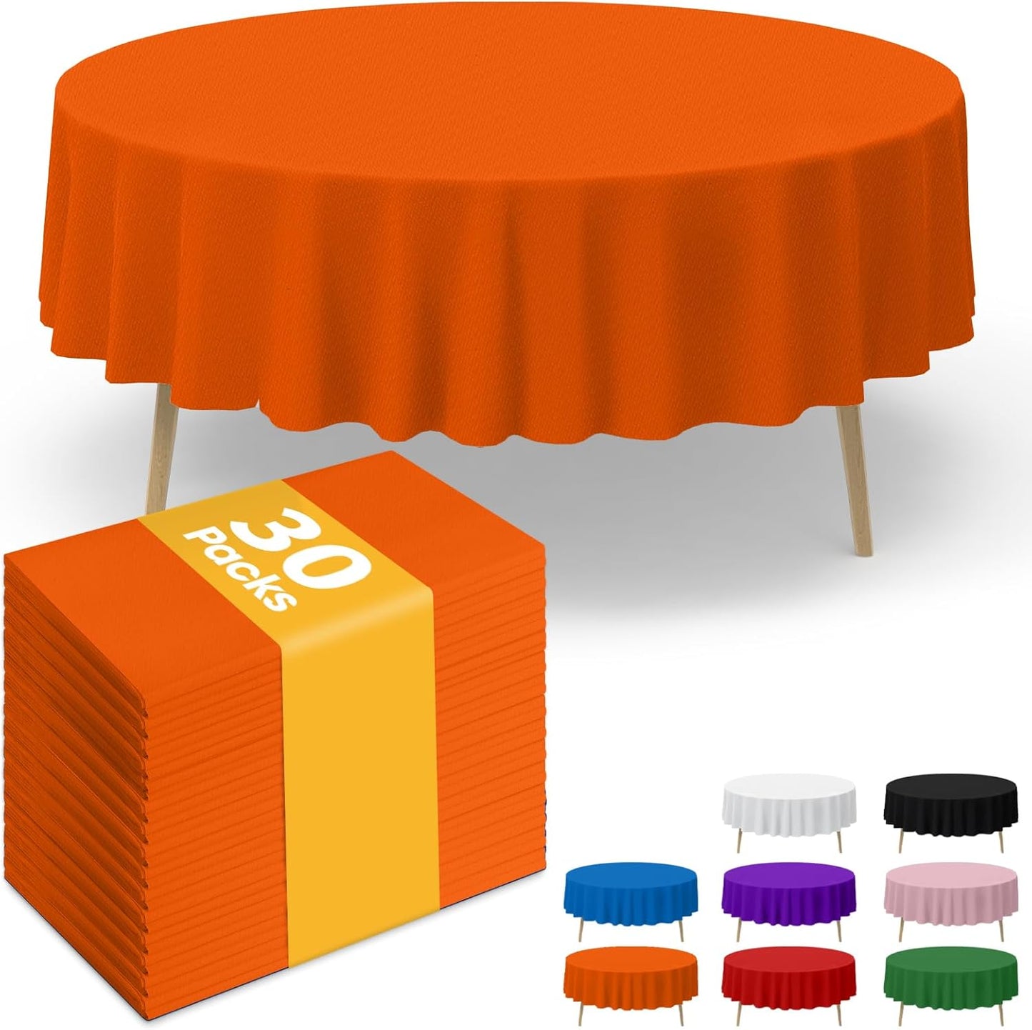Niuara White Plastic Table Cloth - 30 Pack 54" × 108" Rectangle Disposable Tablecloths for 6FT Tables, Waterproof Table Cover for Party, Holiday & Gathering Use